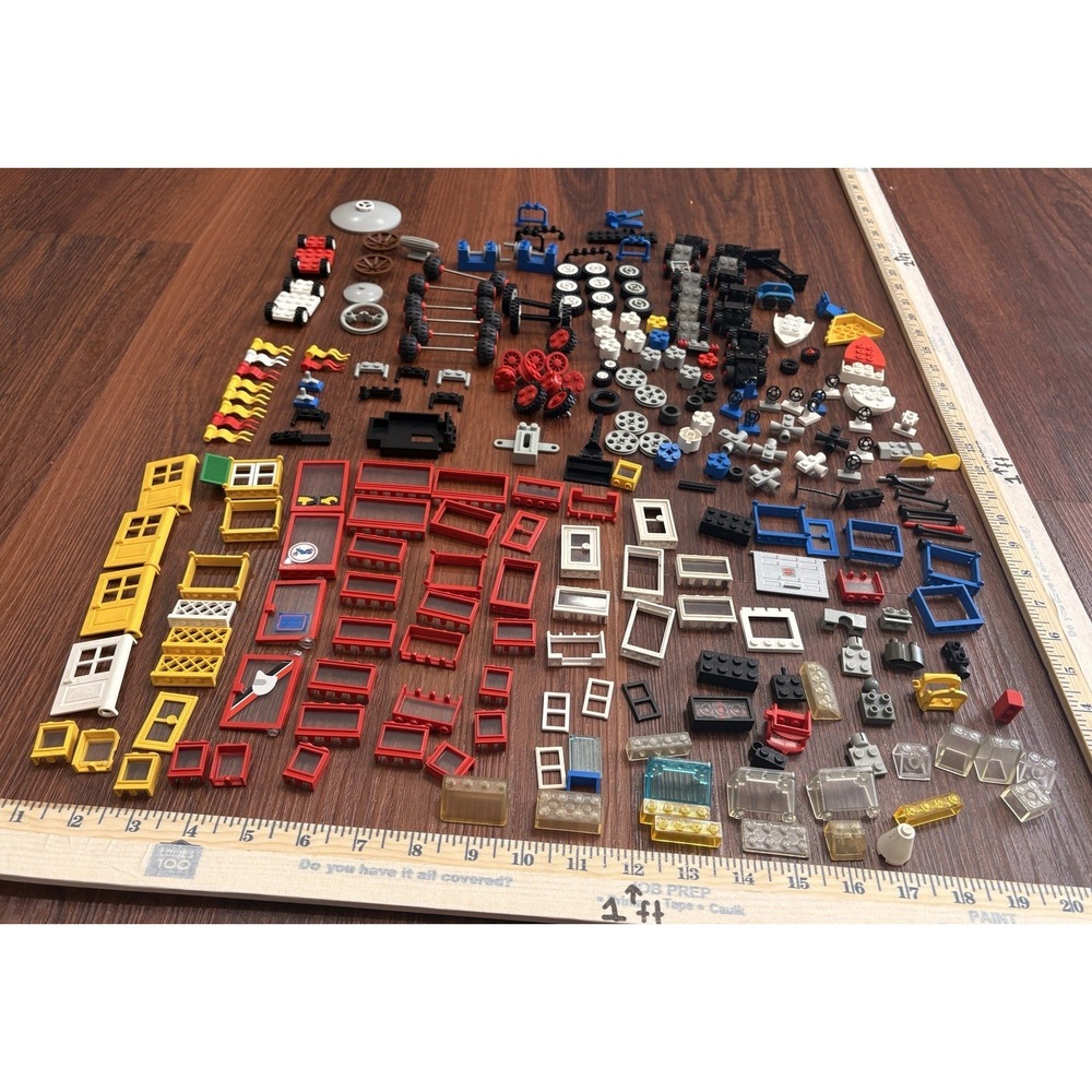 Lego Pieces Lot Tires Axle Door Window Flag Boat Steering Wheel Propeller Pulley - Picture 7 of 8